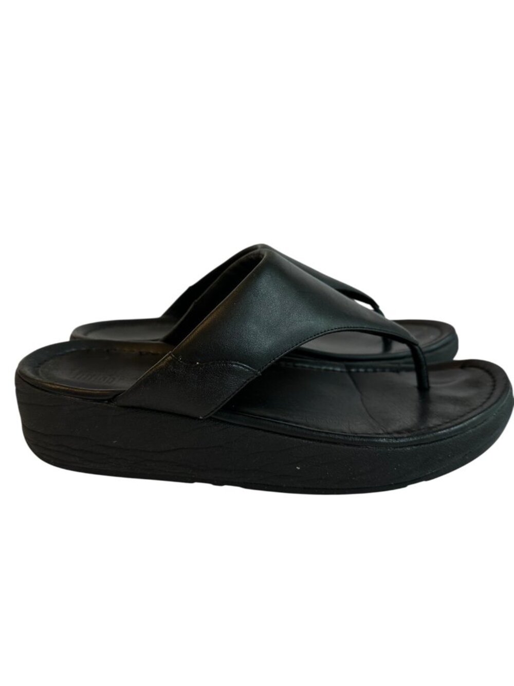 FitFlop Lulu Platform Thong Sandals Black Travel Walking Comfort Size 11